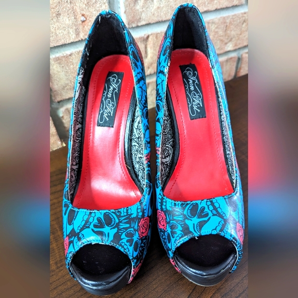 Iron Fist Muerte Punk 4" Peep Toe Heels US5/36 - Picture 4 of 14